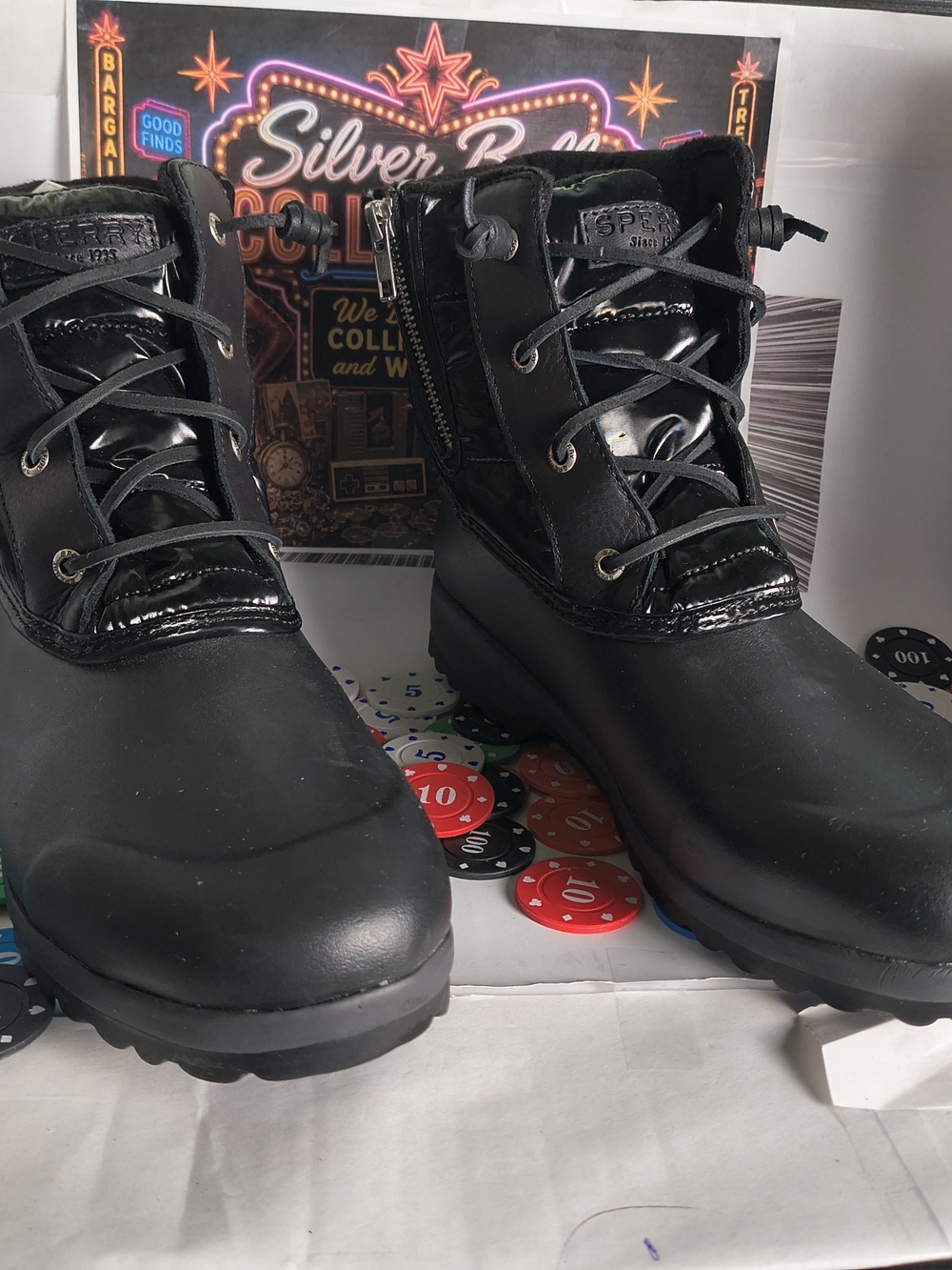 Sperry Black Quilted Waterproof Duck Boots Women’s Size 9.5 NWT